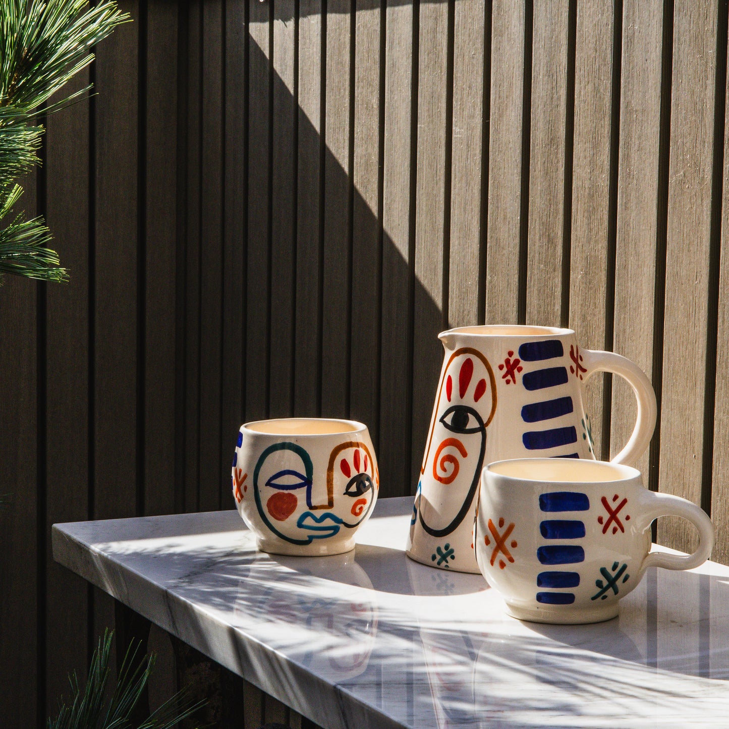 Moroccan Handpainted Visage Mug - Set of 2