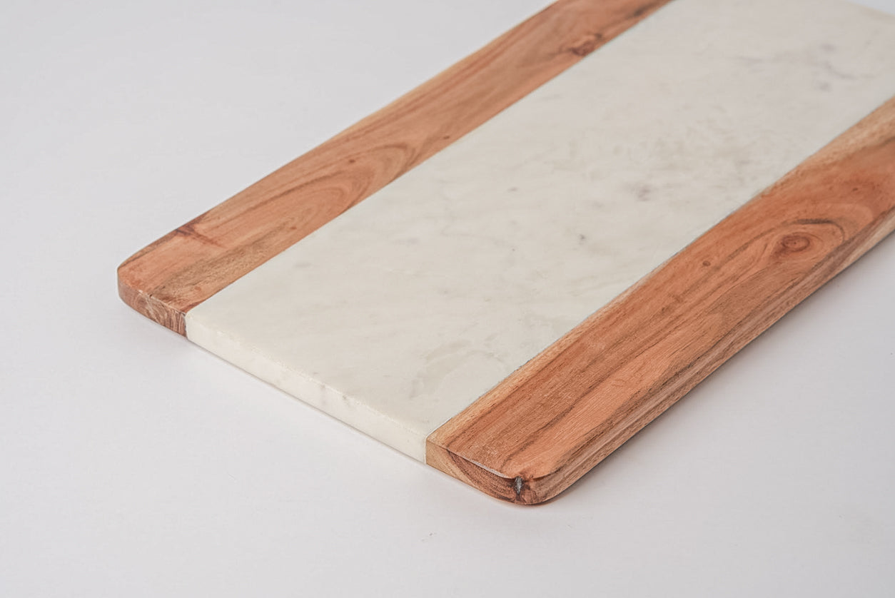 Marble and Acacia Wood Serving Board - Rectangle