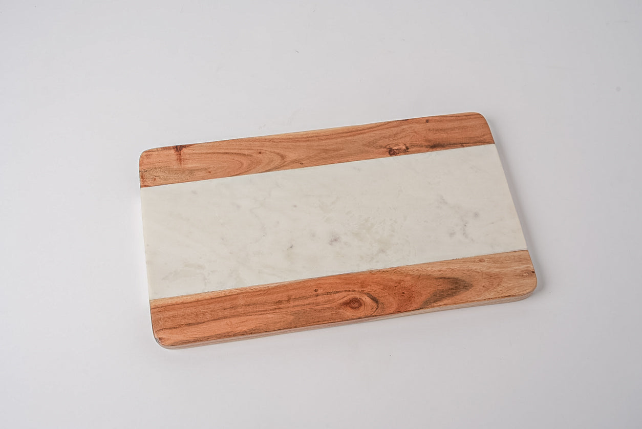 Marble and Acacia Wood Serving Board - Rectangle