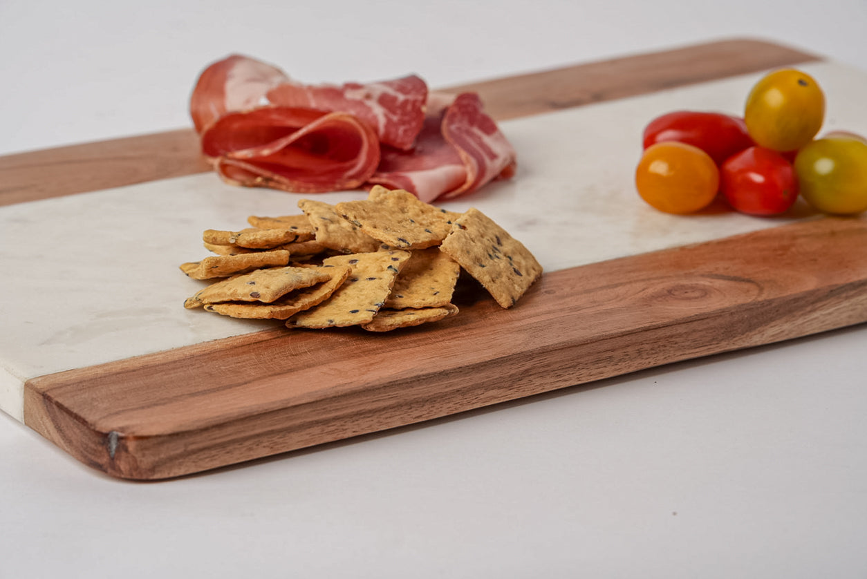Marble and Acacia Wood Serving Board - Rectangle