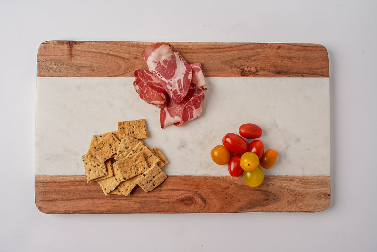 Marble and Acacia Wood Serving Board - Rectangle