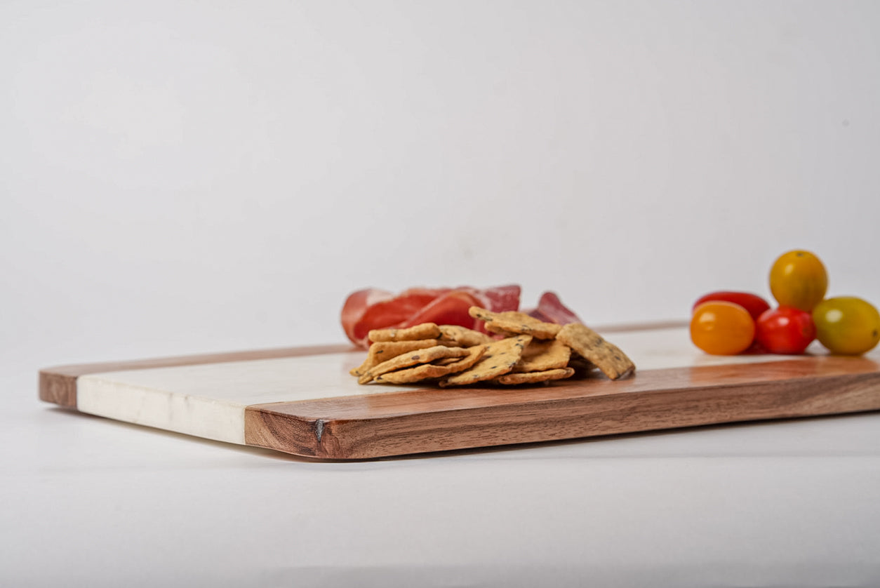Marble and Acacia Wood Serving Board - Rectangle