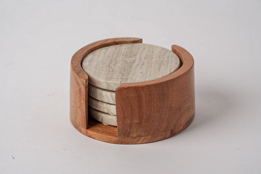 Marble Coasters - Set of 4 - Tan