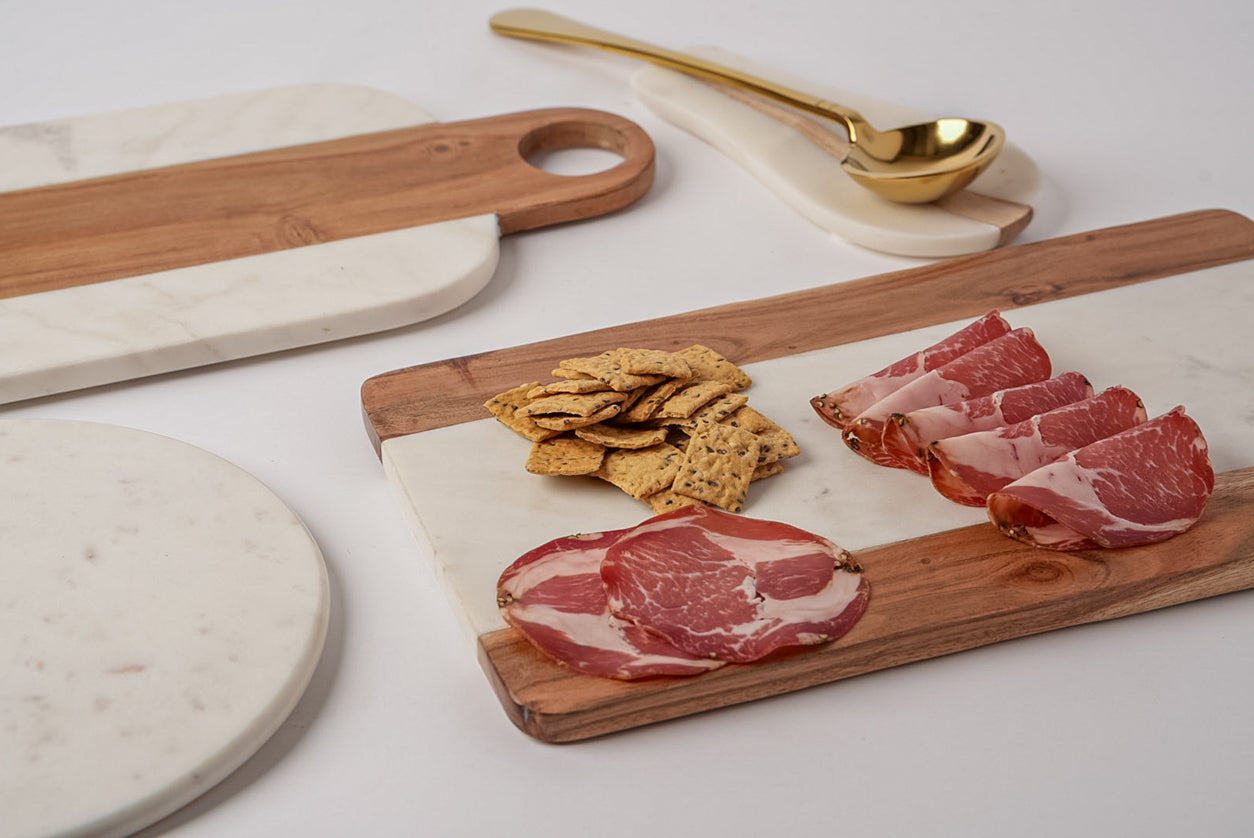 Marble and Acacia Wood Serving Board - Rectangle
