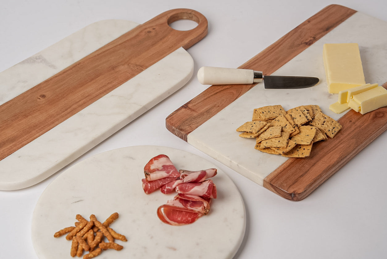 Marble and Acacia Wood Serving Board - Rectangle
