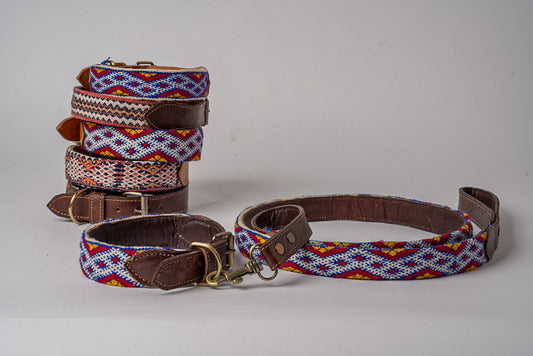 Moroccan Kilim Dog Leash and Collar
