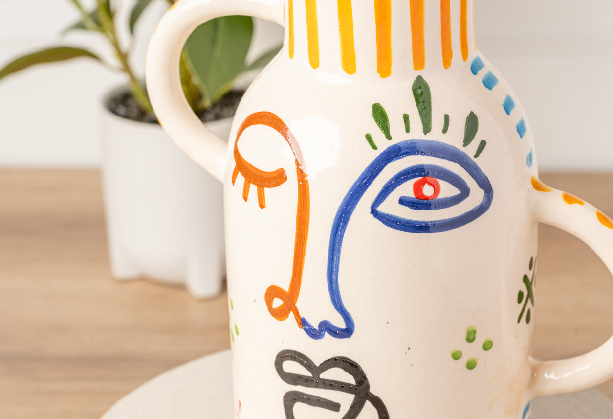 Moroccan Handpainted Visage Vase