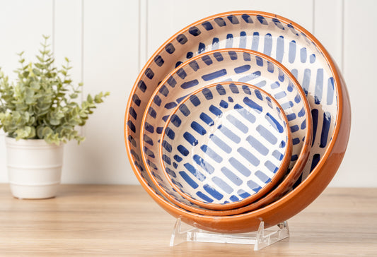 Moroccan Nesting Dish Set - Blue Stripe