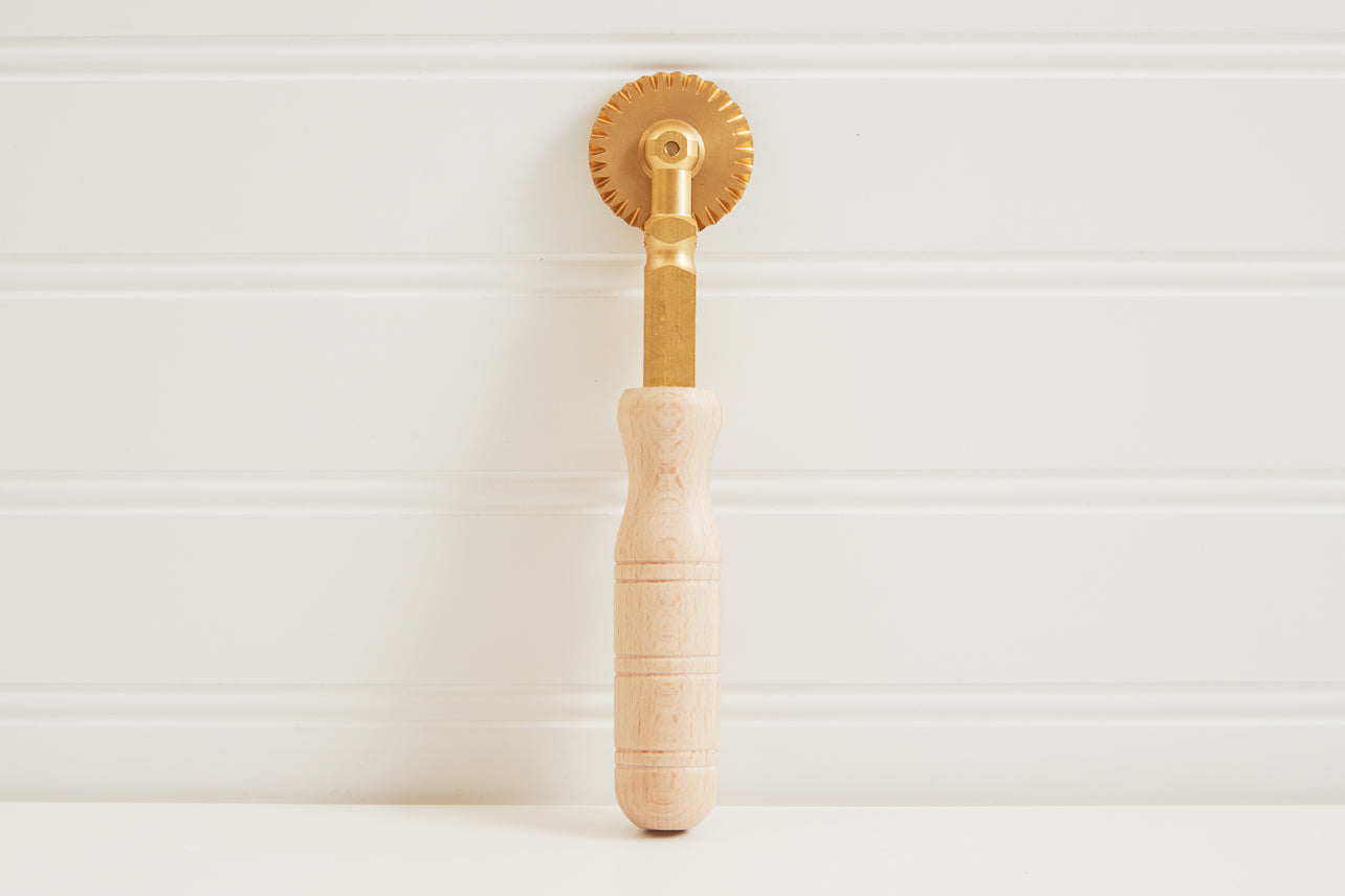 Verve Culture Brass Fluted Pasta & Pastry Wheel for Ravioli