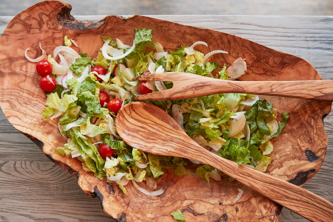 Verve Culture Italian Olivewood Large Salad Bowl