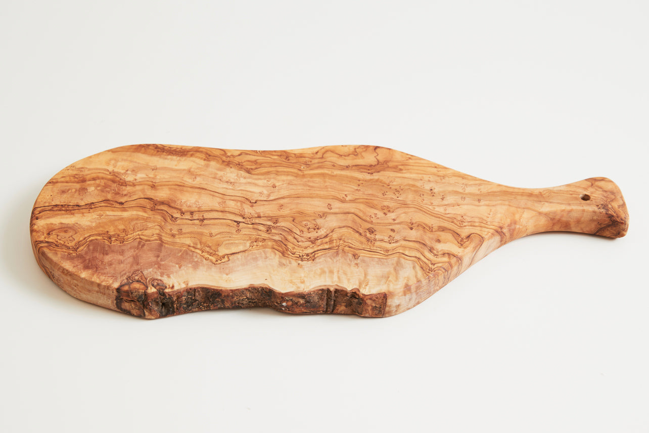 Italian Olivewood Charcuterie Board with Paddle Handle