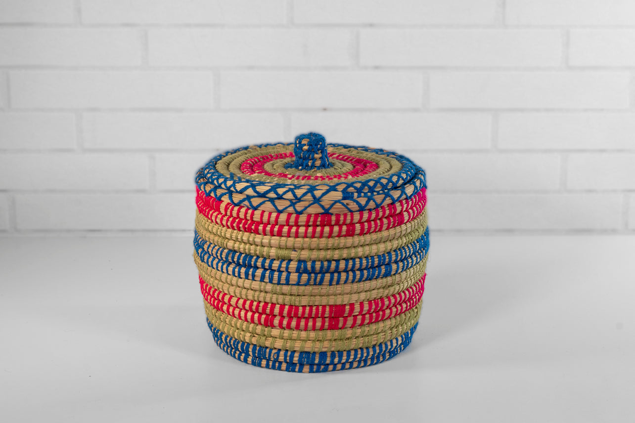 Moroccan Bread Basket with Flat Lid