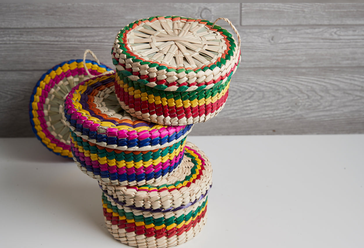 Mexican Woven Palm Tortilla Basket